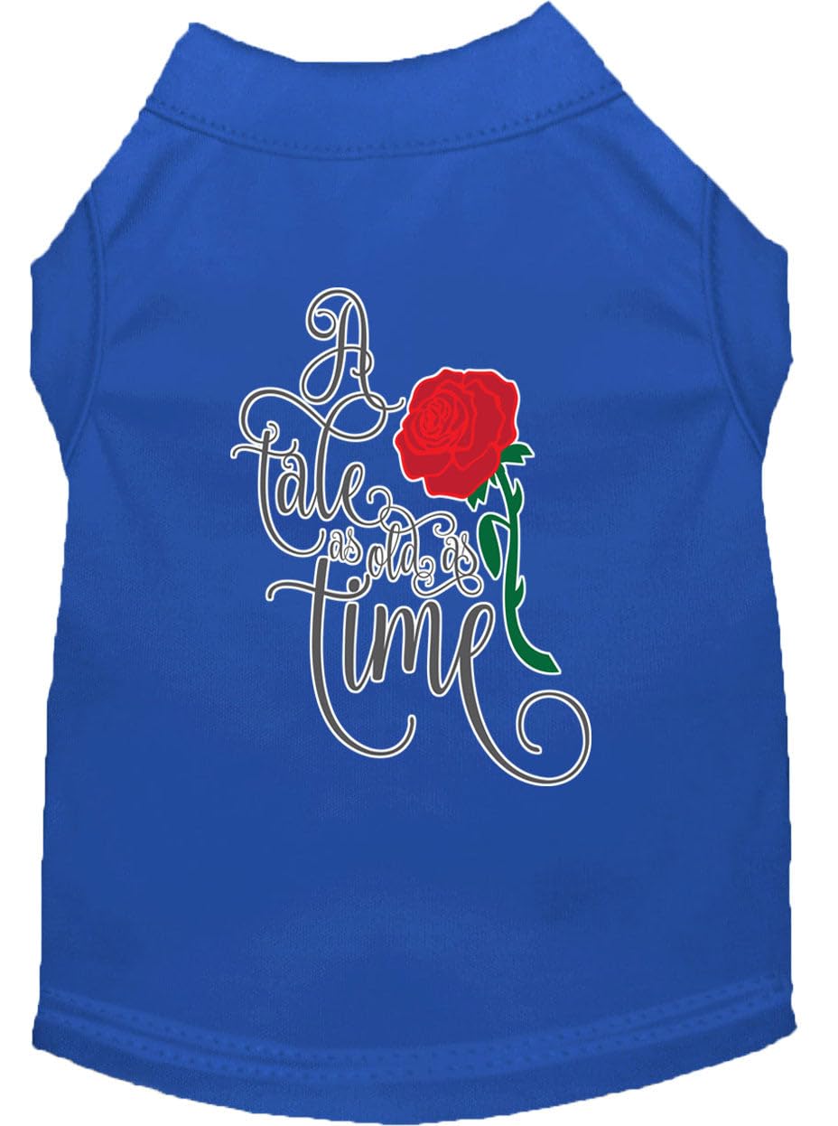 Pet Dog & Cat Shirt Screen Printed, "Timeless Tale" Blue XS (0-3 lbs.)
