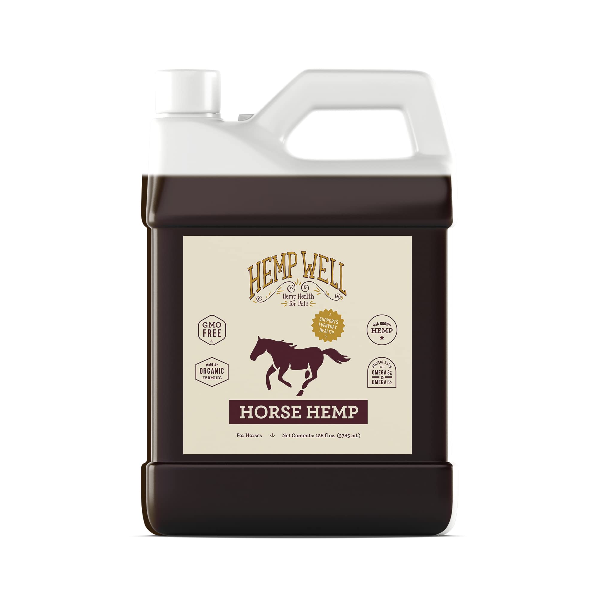 Hemp Well Thrive Oil for Horses, Everyday Supplement for Overall Health, Supports Hip, Joint, and Heart Health, Horse Joint Supp