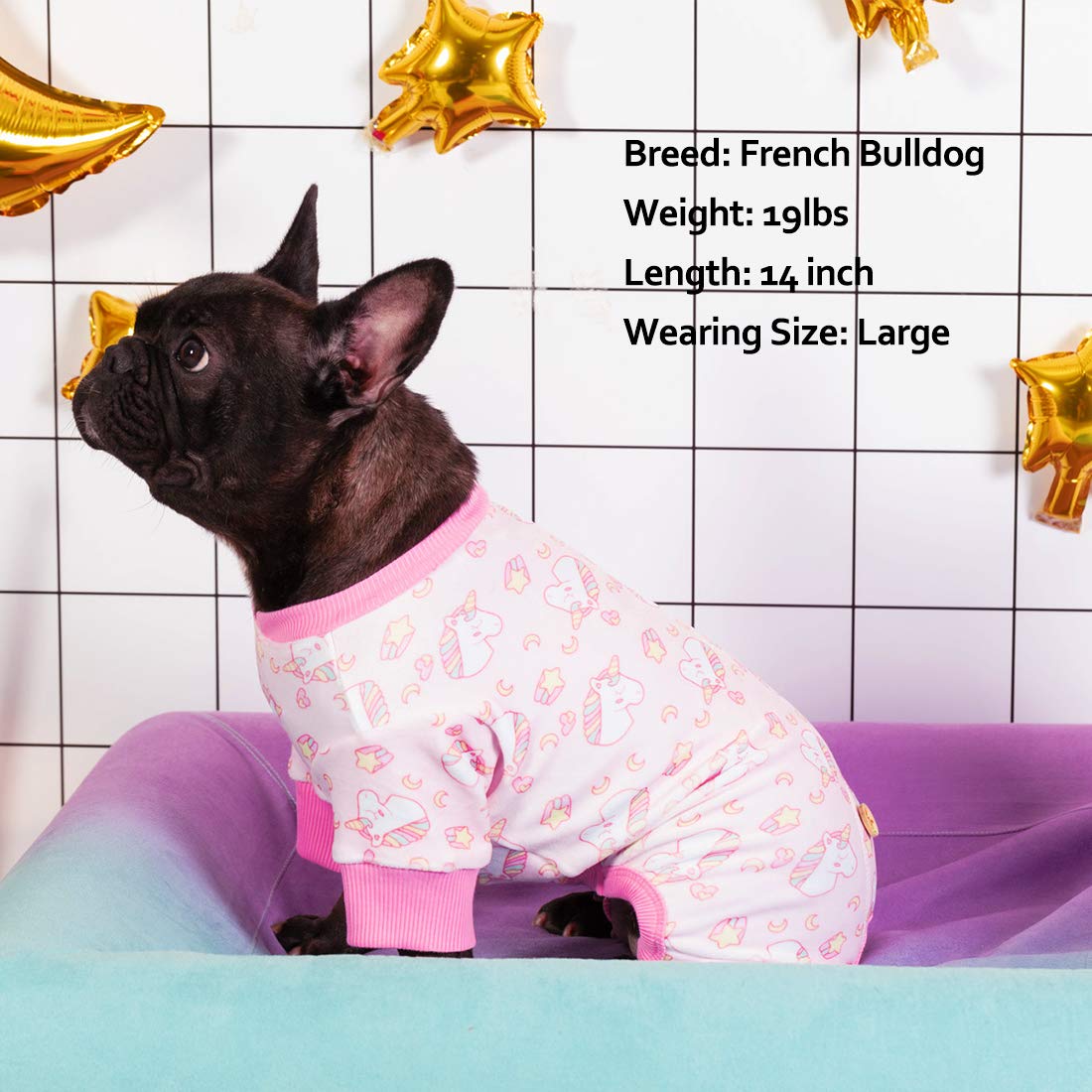 Kyeese Dog Pajamas Unicorn Soft Material Stretchable Dog Pajamas Onesie Pet Pjs For Fall Winter