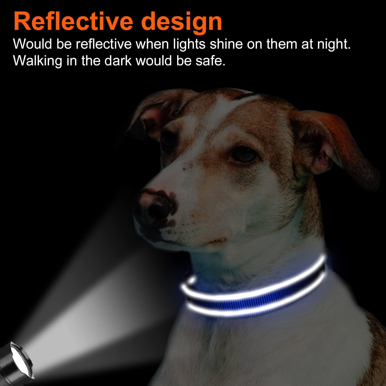 Joytale Reflective Dog Collar,Soft Neoprene Padded Breathable Nylon Pet Collar Adjustable For Extra Large Dogs,Royal Blue,Xl