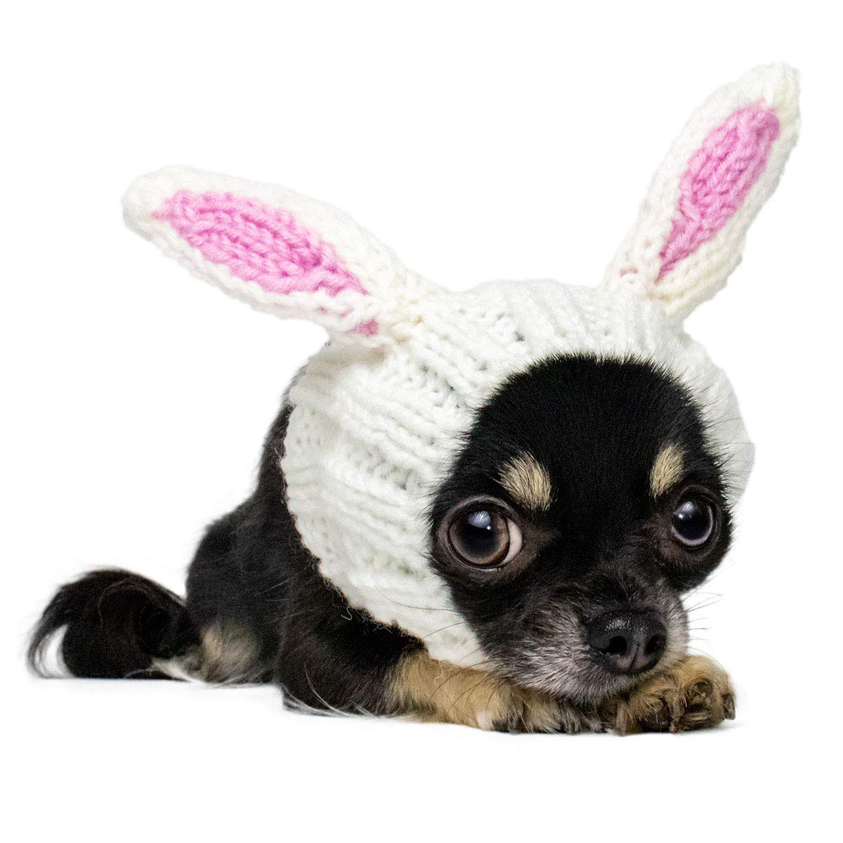 Zoo Snoods Bunny Costume for Dogs & Cats - Warm No Flap Ear Wrap Hood for Pets, Dog Bunny Ears for Winters, Easter, Halloween, C