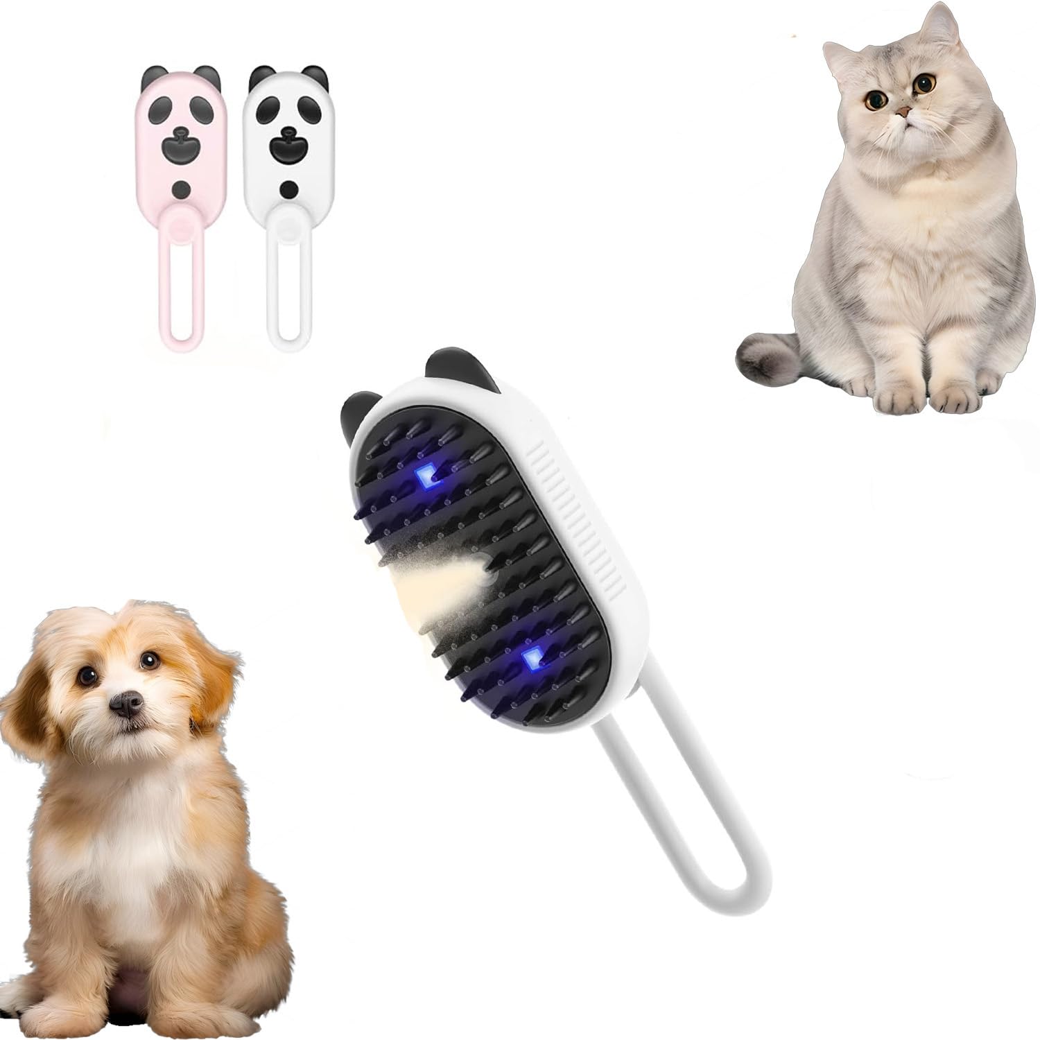 Cat Brush For Shedding - Dog Grooming With Steam, Spray & Uv Light - Pet Steam For Dogs, Brushes For Indoor Cats, Water Spray Br