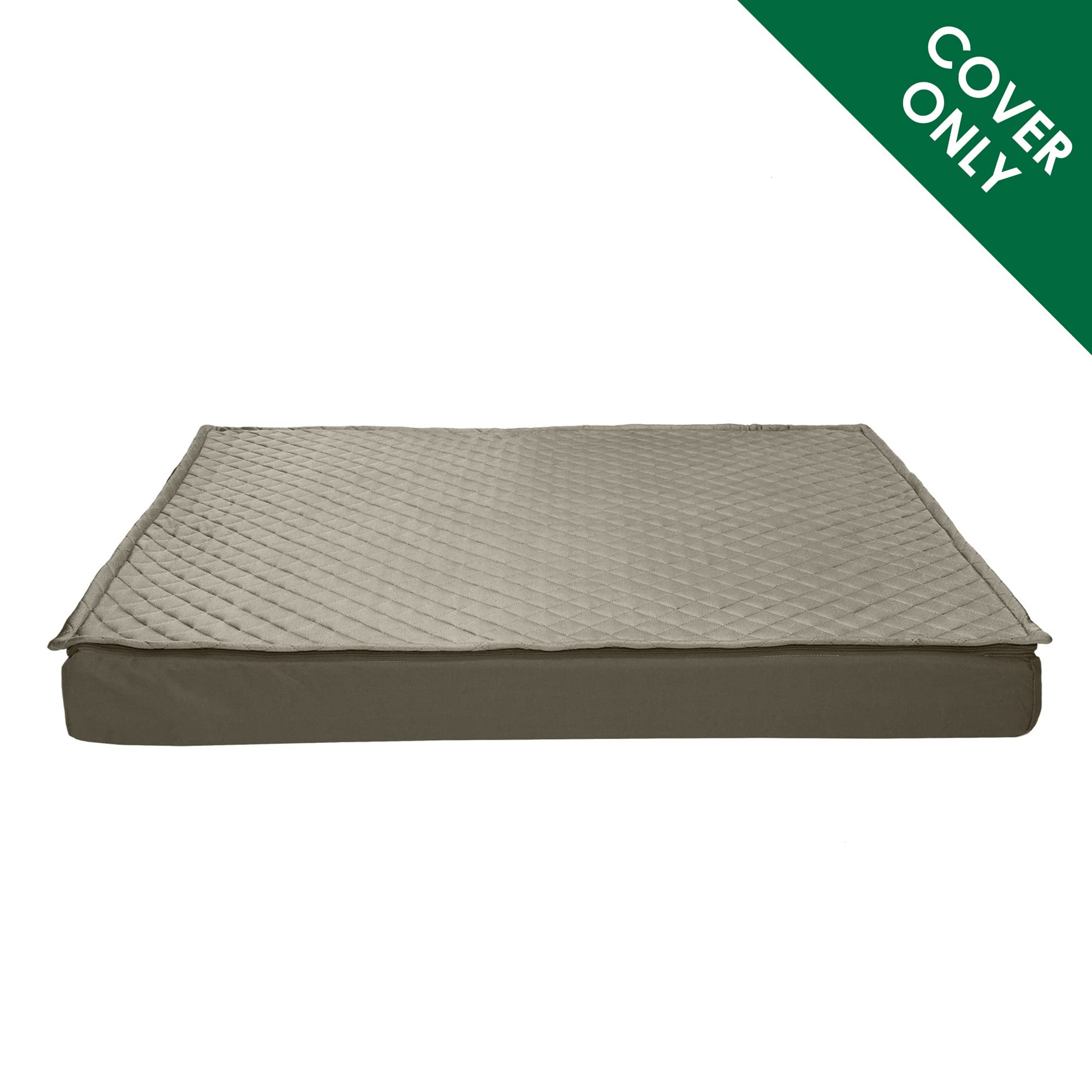 Furhaven Replacement Dog Bed Cover Water-Resistant Indoor/Outdoor Quilt Top Convertible Mattress, Washable - Dark Sage, Jumbo (X