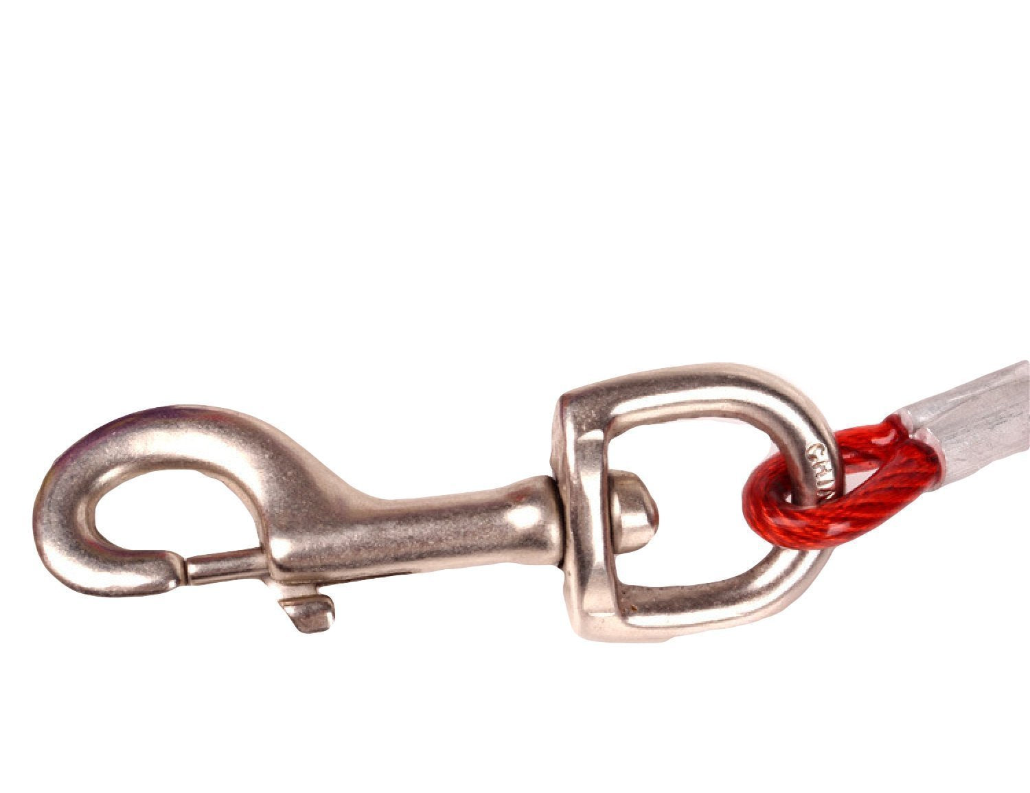 Stainless Steel Pet Dog Tie Out Cable - Double Head Dog Leash Camping Outdoor Tie-Out Cable For Medium Large Pet Dogs (5M/16Ft, Red)