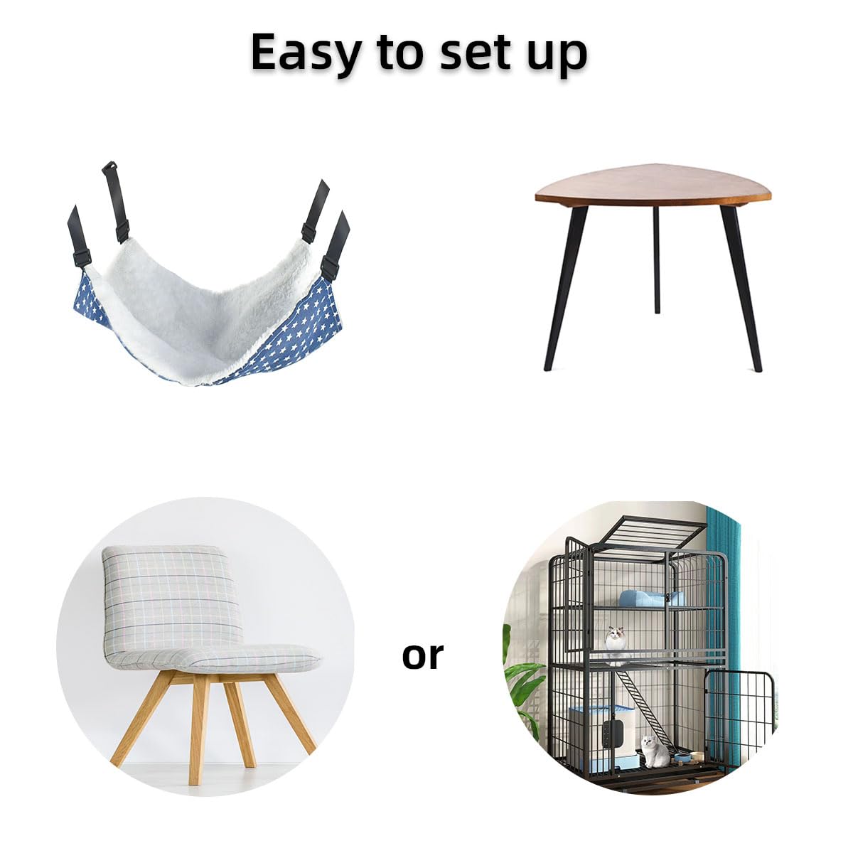 Pet Hammock For Cage Reversible Cat Hanging Hammock Soft Hanging Bed For Ferret Kitten Puppy Cats Small Dogs Rabbits Small Anima