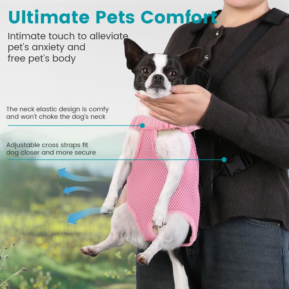 Inspack Dog Cat Backpack Carrier, Dog Carrier Adjustable For Small Medium Dogs, Pet Dog Front Chest Carriers Backpacks, Puppy Ca