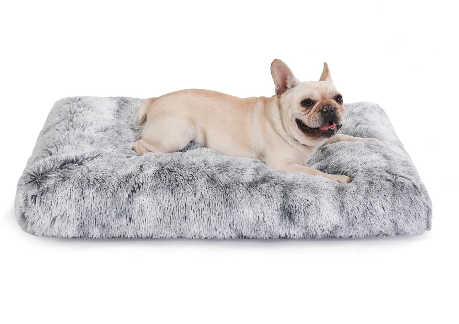 Bedfolks Waterproof Dog Crate Bed With Removable Washable Cover, Plush Faux Fur Pad For Large Dogs, Fluffy Kennel Bed 35''X23'',