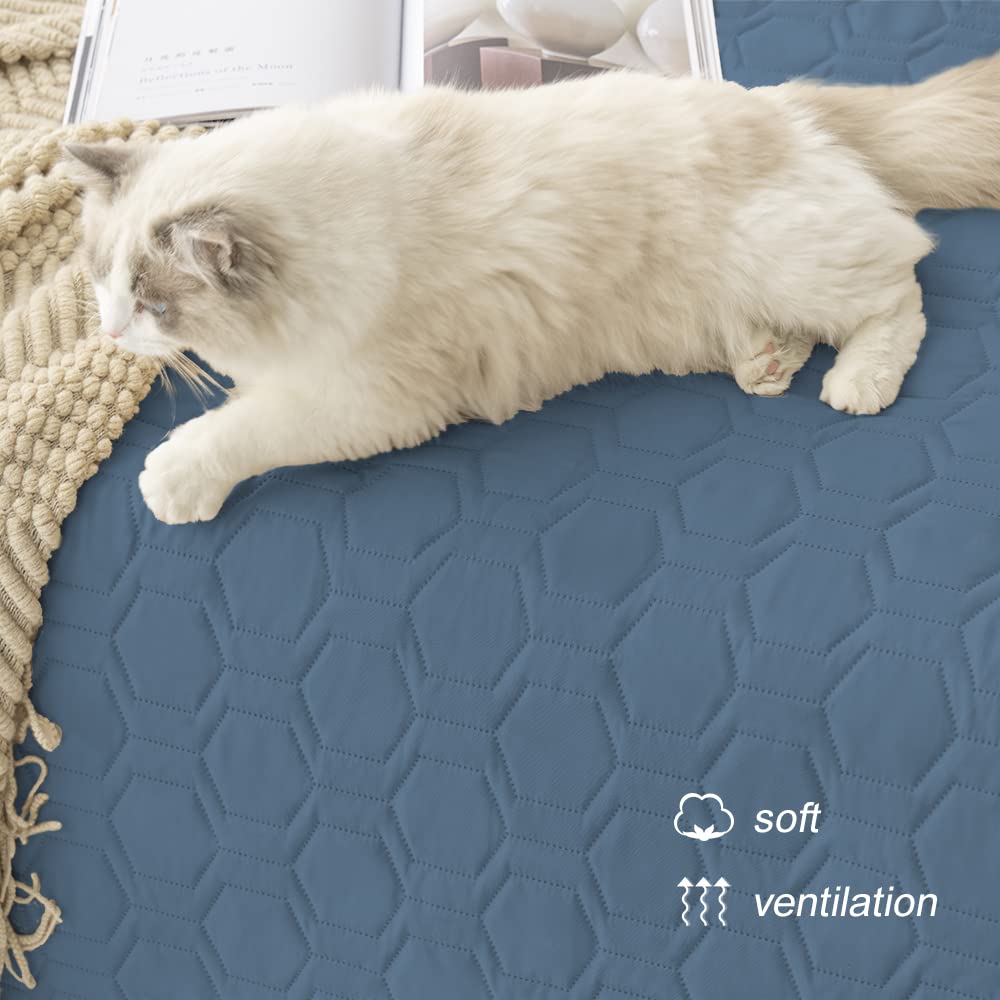 Tcksstex Waterproof Non-Slip Dog Bed Cover & Blanket, 30x70 Inch, Navy Blue, Fabric Incontinence Mattress Protector for Pets