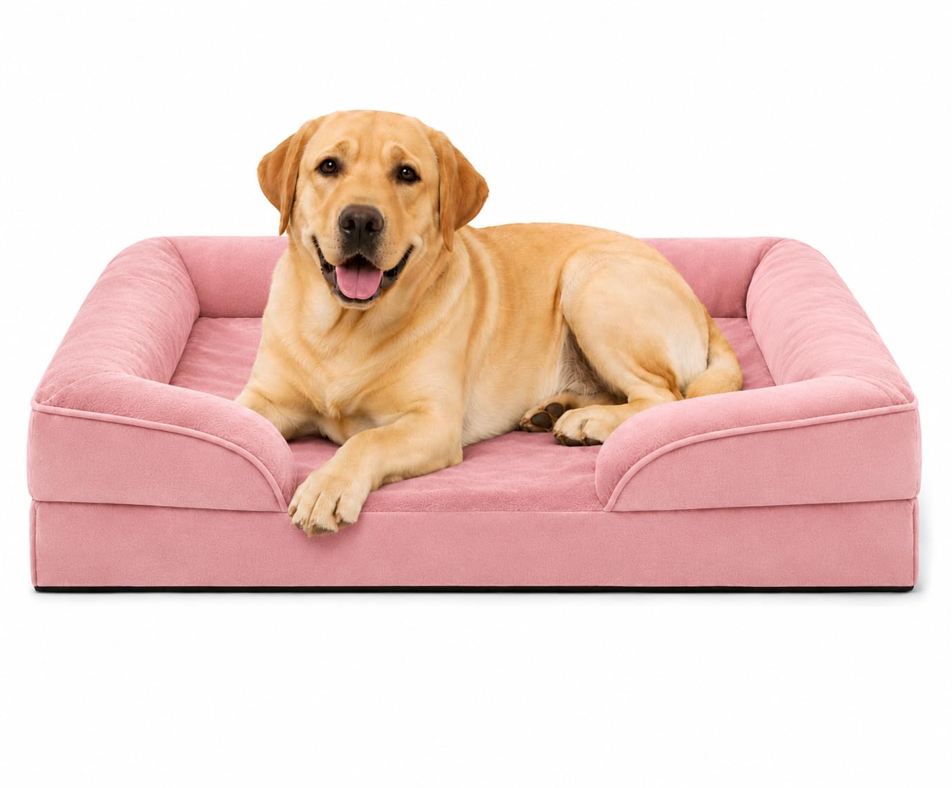 PawHaven Dog Bed Comfortable Dog Mattress for Sleeping, Washable pet Bed for Dogs (Rose Pink, 47x29x3 inch)