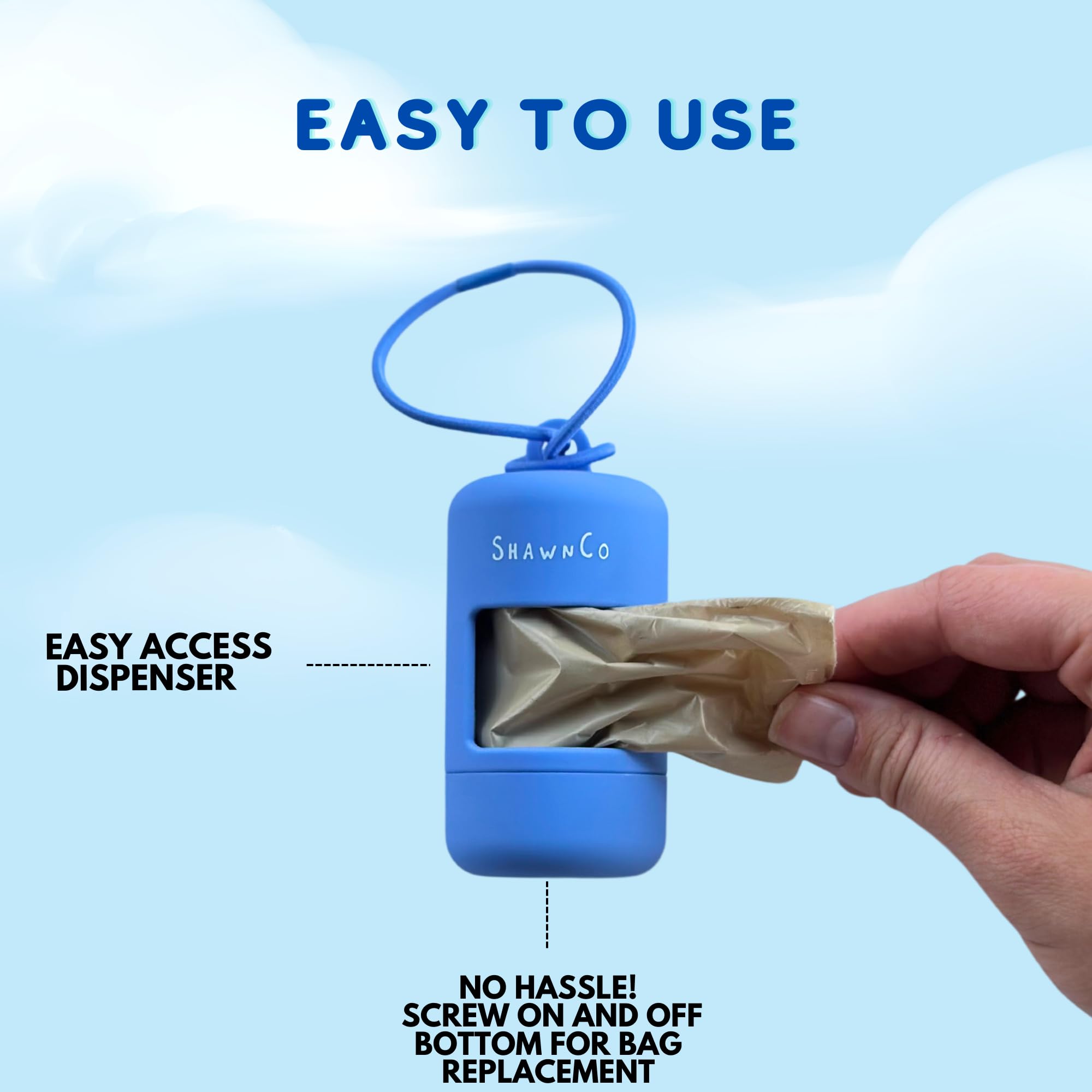 Shawnco Dream Bag'S Holder- Dog Poop Bag Holder With 1 Roll Of 15 Bags, Premium, Durable And Leakproof Bags (Icy Lilac)