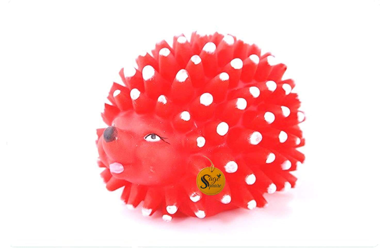 Sage Square Natural Rubber Vinyl Cute Colorful Hedgehog Squeaky Toy For Puppy Dog (Set Of 1)