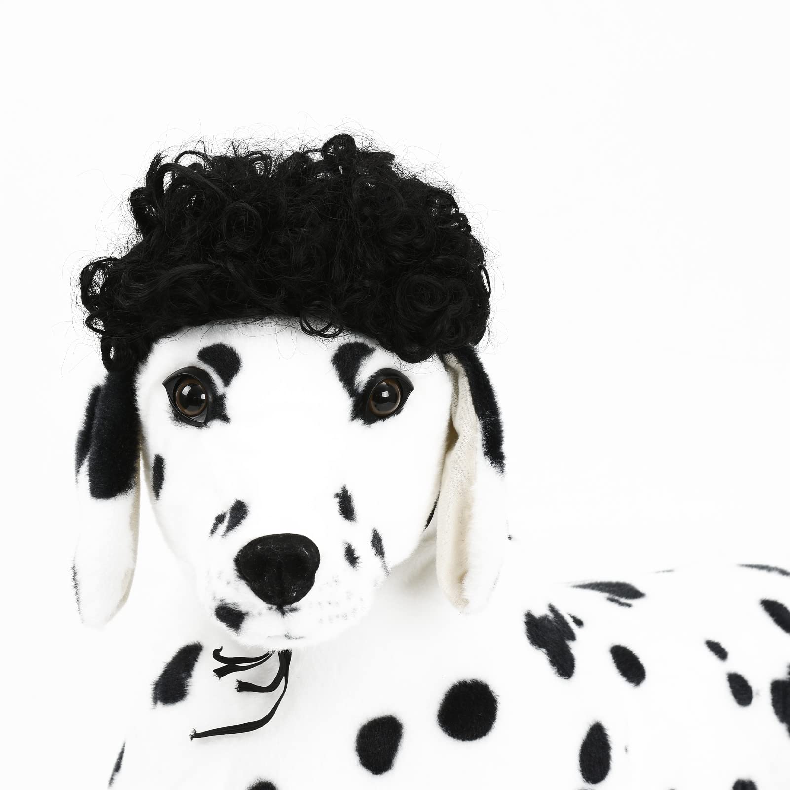 Pet K9 Funny Dog Cat Cosplay Wig, Pet Costumes, Cat Dress Up For Halloween, Christmas, Parties, Festivals, Dog Wigs For Small Medium And Large Sized Dogs (Black Curly Hair)