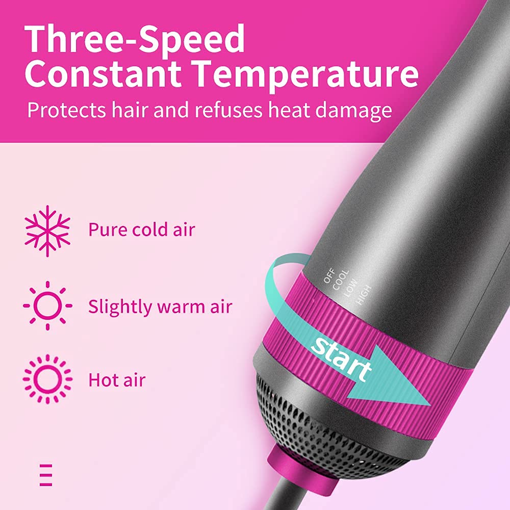 PARSMARDO Hair Dryer Brush for Small/Medium Dog & Cat, 2 in 1 Pet Grooming Dryer, 2 Heat Settings & 3 Adjustable Blowing Dryer,