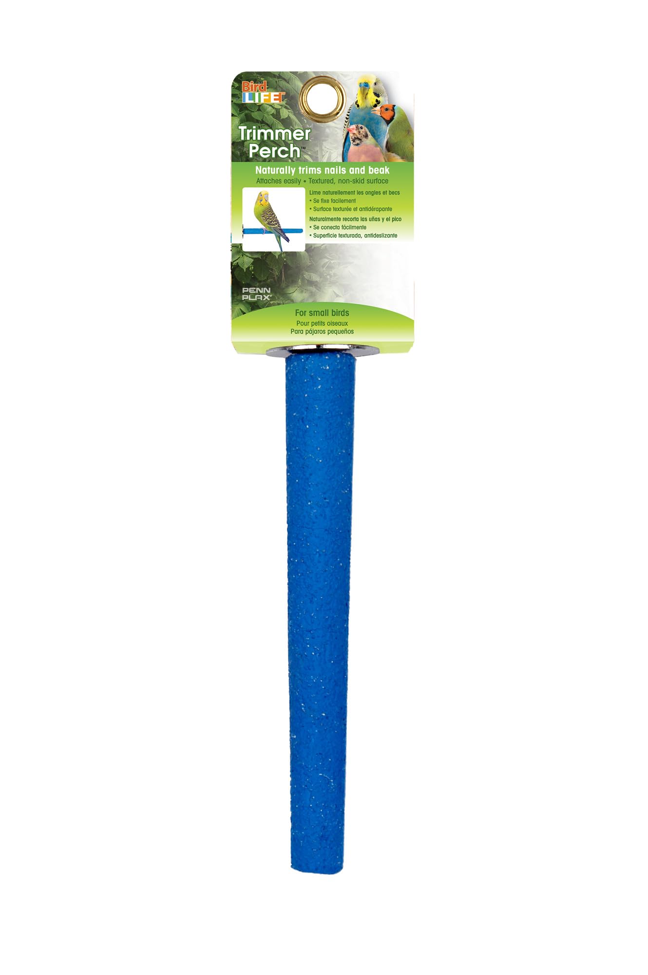 Penn-Plax Bird-Life Cement Trimmer Bird Perch – Naturally Trims Nails & Beak – Great For Parakeets, Lovebirds, Parrotlets, Cockatiels, And Other Medium Birds – 7” Long