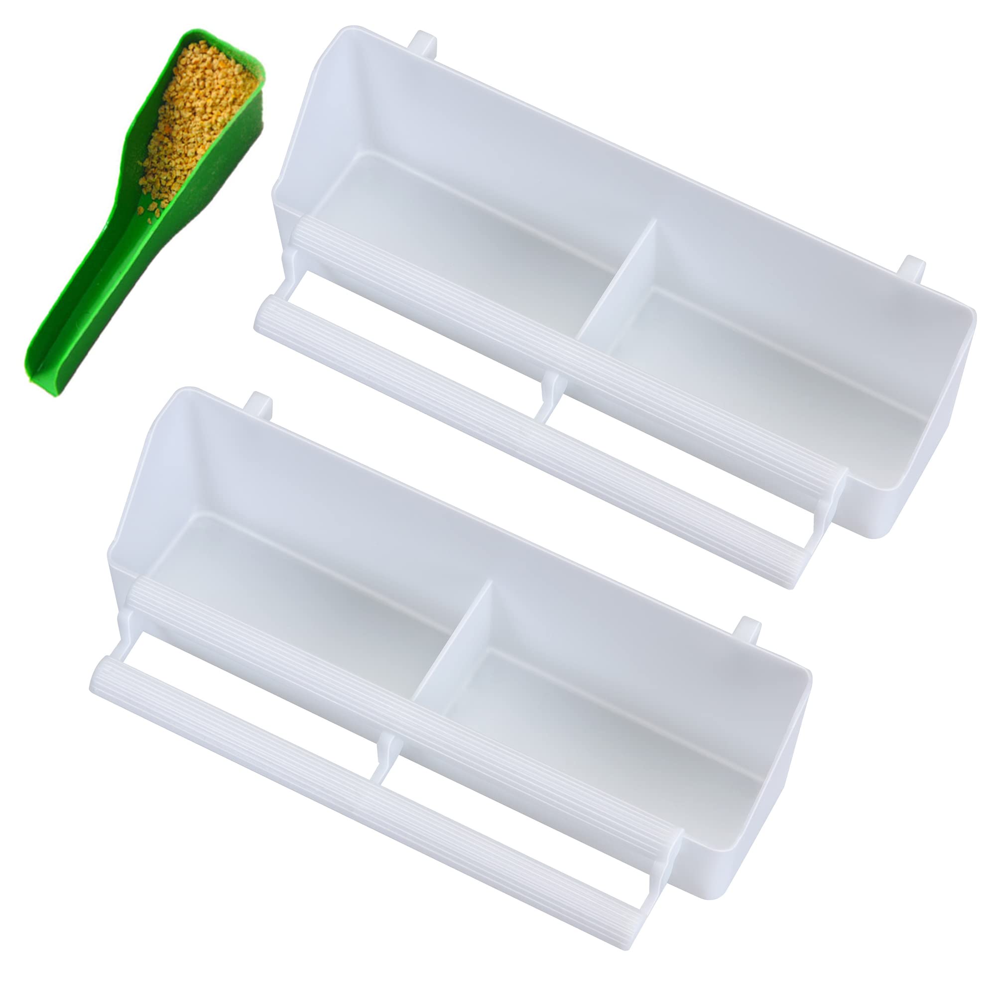 [2 Pack] Seneme Bird Water Dispenser for Cage, Bird Food Feeder for Cage, Bird Food Bowl Cups, Bird Waterer Food Feeder, Birds D
