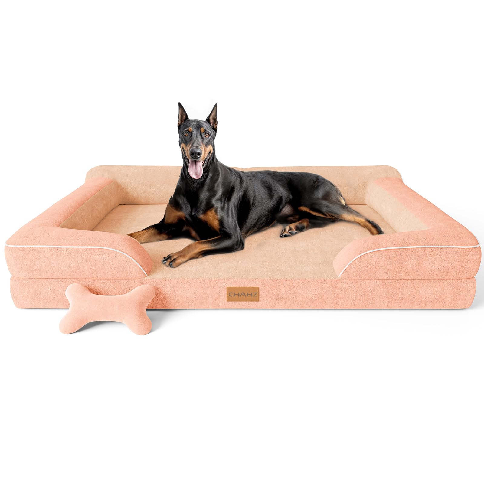 CWAWZ XXL Dog Bed for Extra Large Dogs, Giant Orthopedic Dog Bed with Cooling Gel Memory Foam, Waterproof Pet Bed with Removable