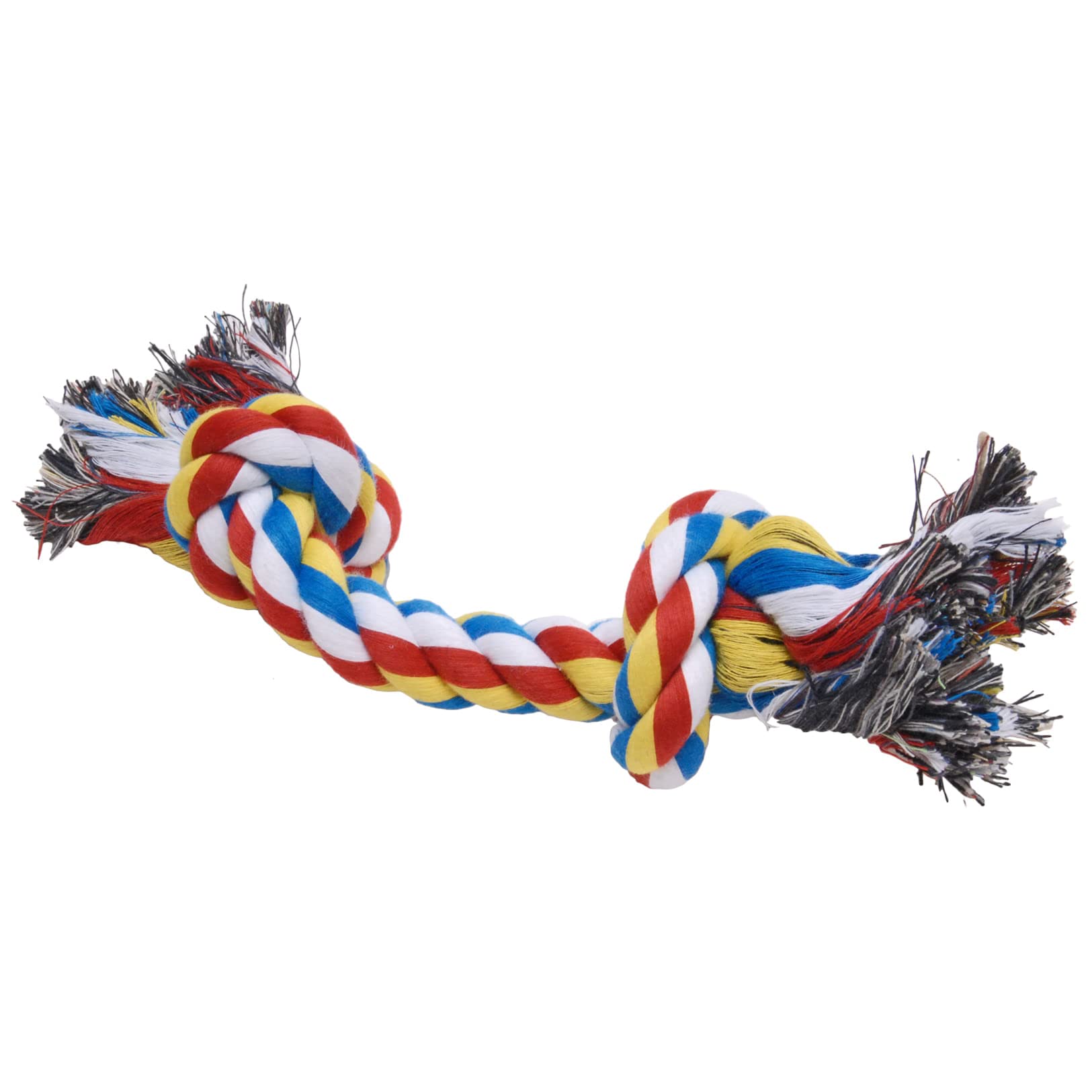 Jeffers Pet Rope Bone Dog Toy, Multi-Colored, 10' - Durable Braided Rope For Tug Of War, Chewing & Fetch - Interactive Play For