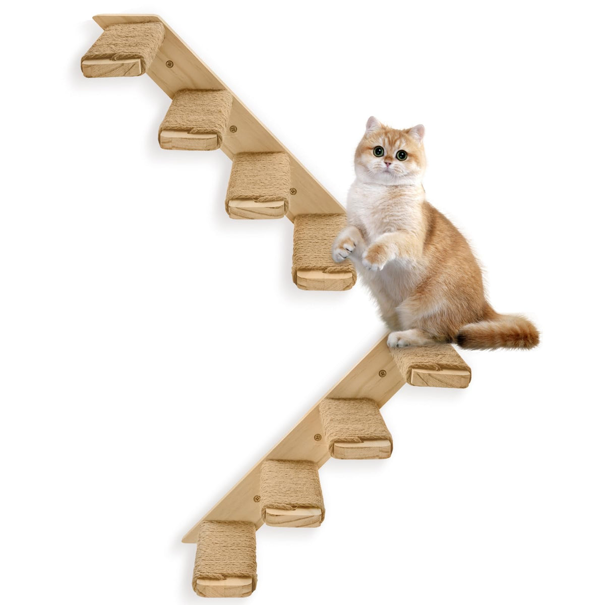 2 Pack 4 Steps Cat Wall Shelves Cat Stairs For Wall With Sisal Rope.Cat Wall Steps/Ladder Furniture & Cat Tree Supplies(Catstair