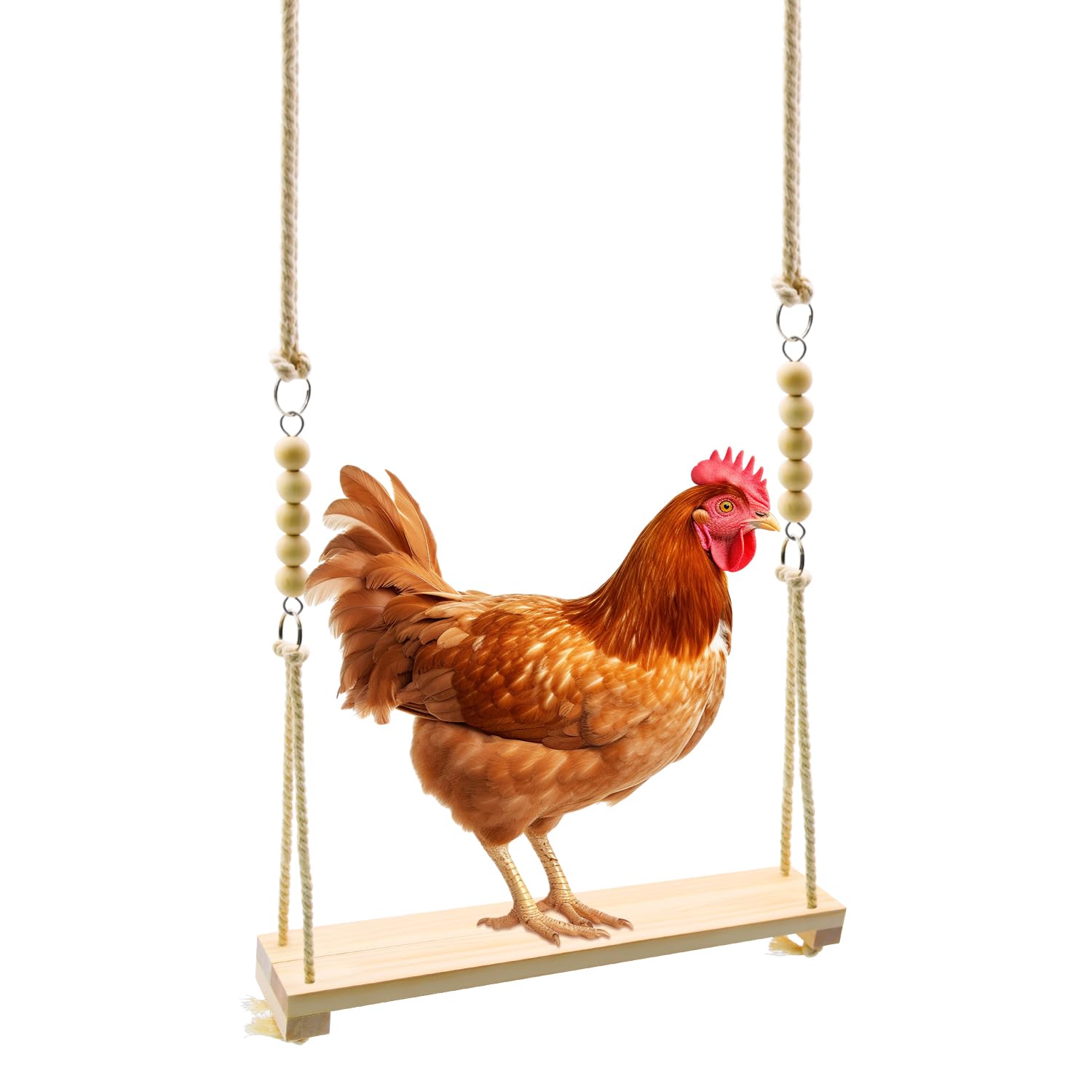 Chicken Swing Toy, Chicken Toy, Wood Chicken Swing Toy, Wood Chicken Swing For Chickens Rooster Poultry Parrots (1Pcs)