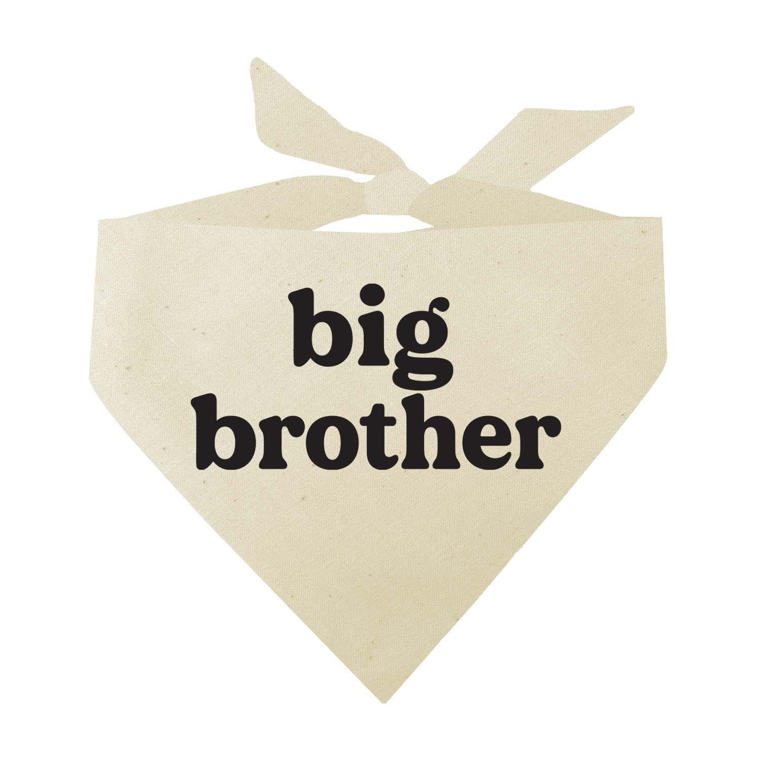 Big Brother Dog Bandana | 100% Unbleached Cotton Adjustable Triangle | Pregnancy Announecment | New Baby Matching Family | Natural One Size (887) Gb