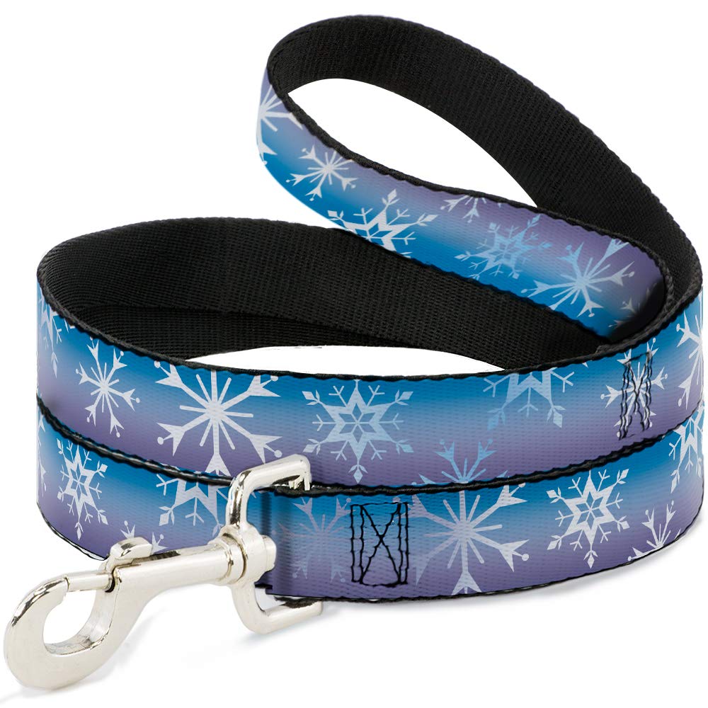Buckle-Down Disney Pet Leash, Dog Leash, Frozen 2 Snowflakes Blues Purples White, 6 Feet Long 1.5 Inch Wide