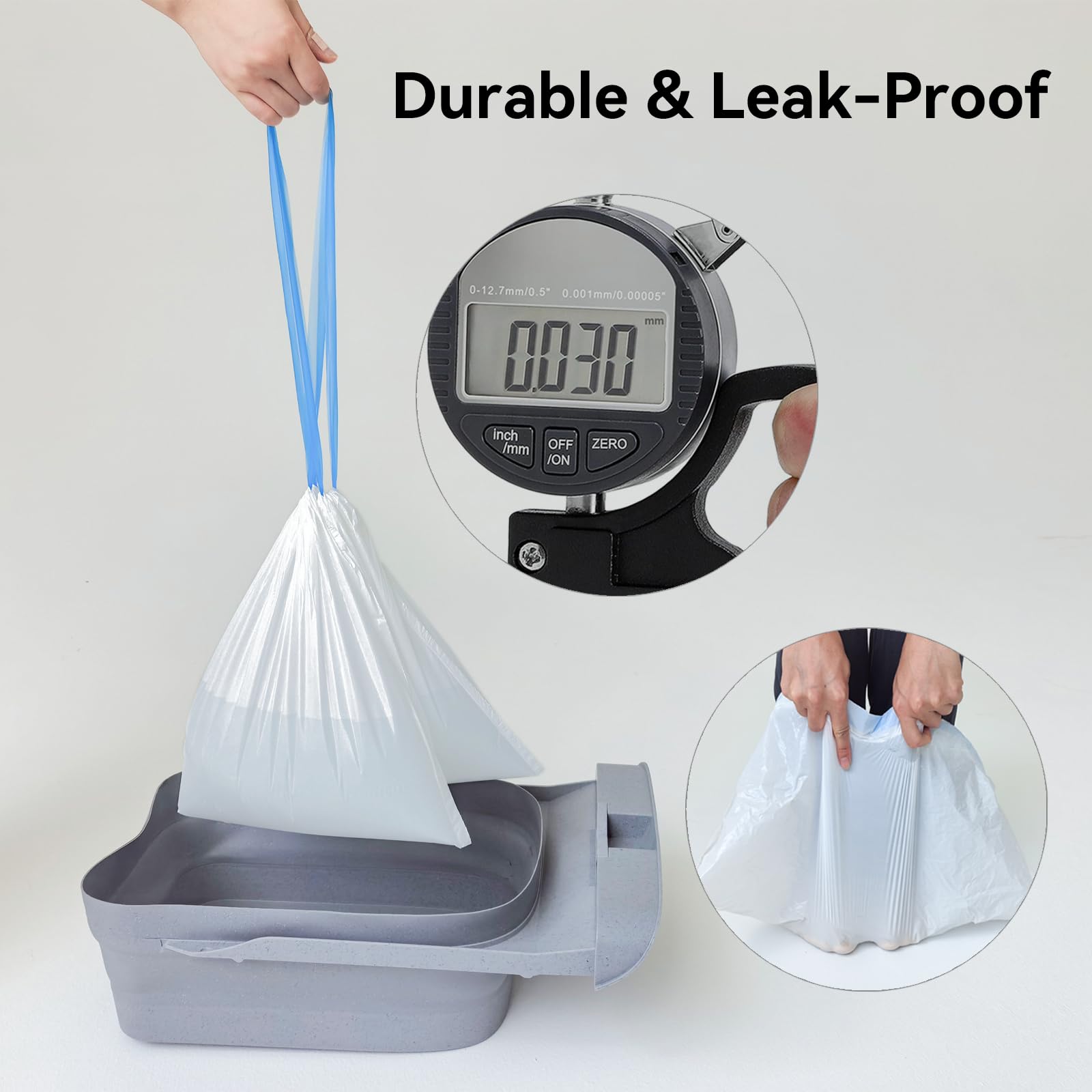 60 Count Heavy Duty Cat Litter Box Bags - Compatible with Neakasa M1 and PetPivot AutoScooper 11 Open-Top Self-Cleaning Litter B