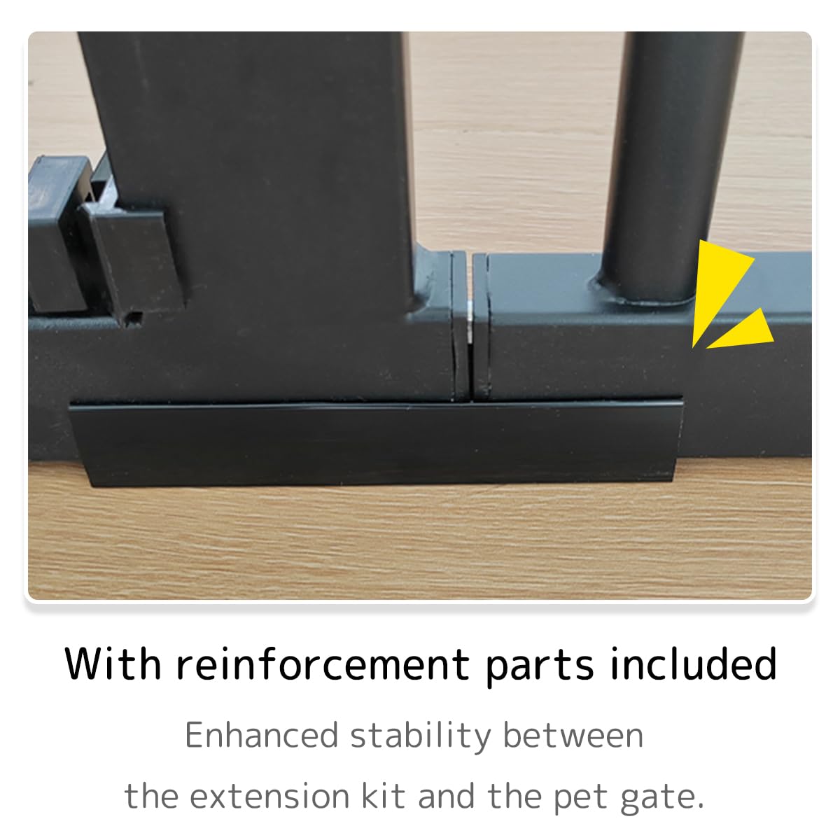 Lumizone Extra Tall Pet Gate 55.12'' High Pressure Mounted 12.60'' Wide Extension kit 1.37'' Gap (12.60'', Black)