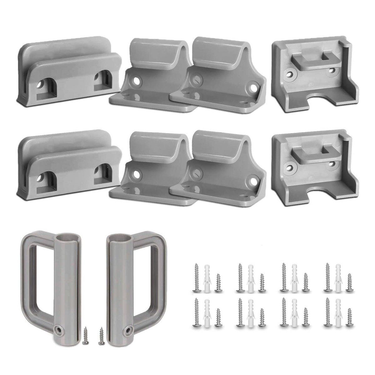 Grenfu Retractable Baby Gate Replacement Parts Kit Grey Pet Gate Full Set Wall Mounting Hardware With Brackets Anchors And Screws