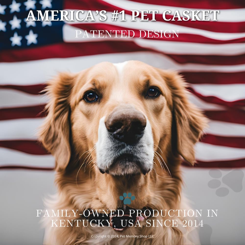 Pet Memory Shop Caring Series Pet Casket - Safe, Durable & Elegant Burial Box for Dogs, Cats & Pets - Loving Memorial & Pet Loss