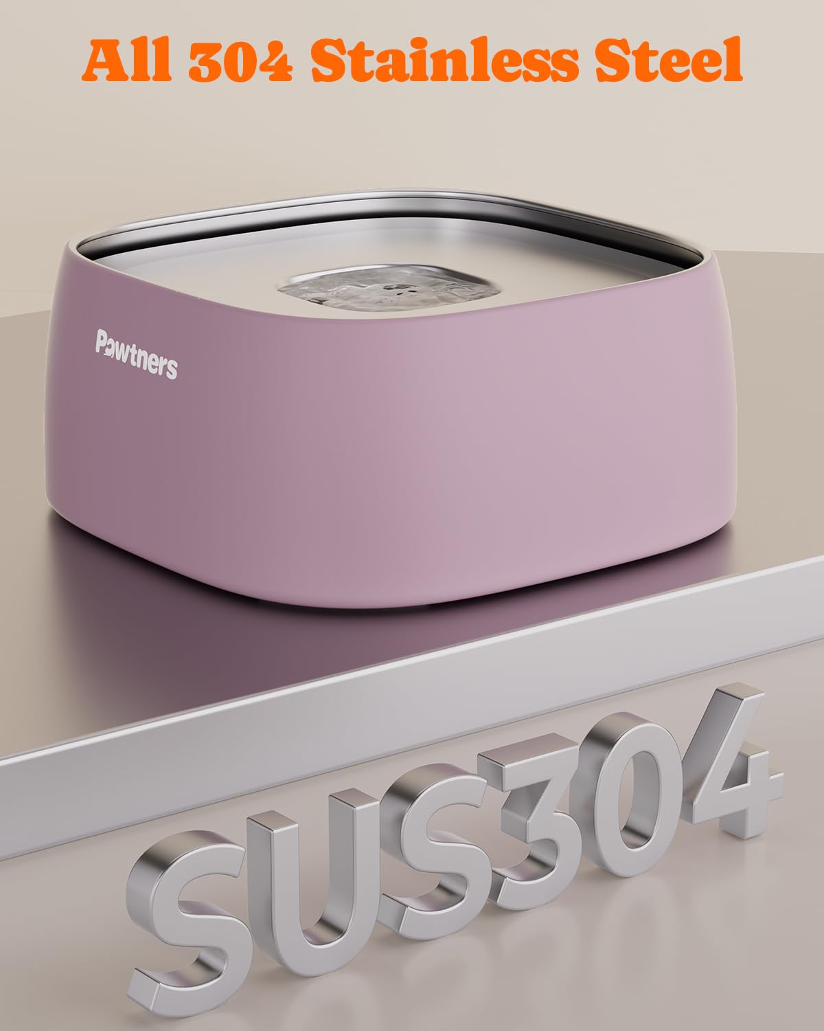 Dog Water Bowl No Spill, 4L Stainless Steel Slow Water Bowl For Dogs With Non-Slip Base, Spill Proof Dog Water Bowl For Medium L