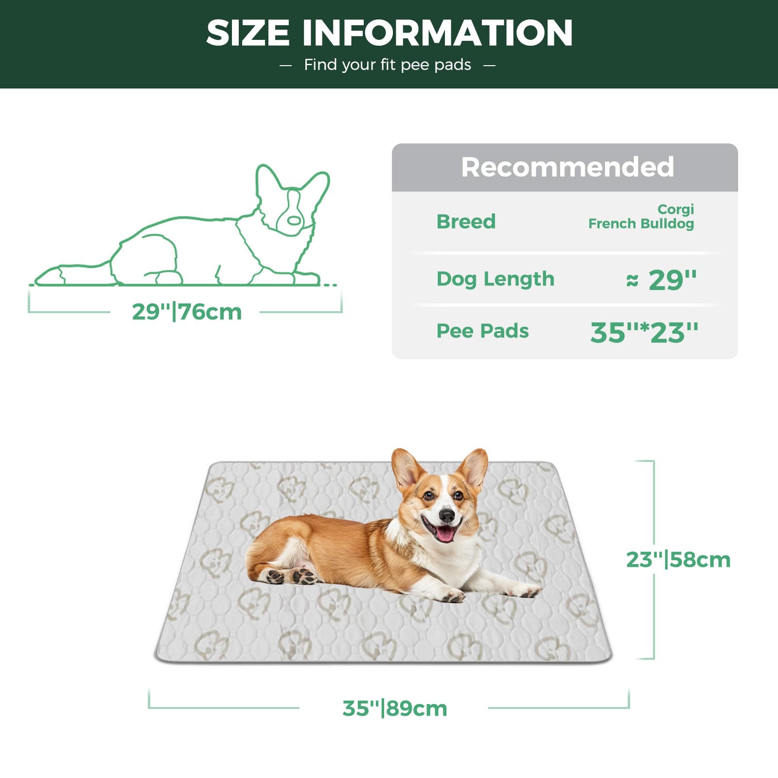 Fxw Washable Pee Pads For Dogs, Puppy Pads With Super Absorbent, Specifically Designed For 36Inch Cages, Rectangle, 35' X 23',