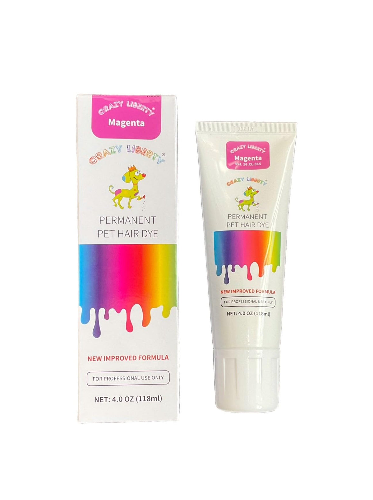 Crazy Liberty Permanent Hair Dye For Dogs And Horses, 4 Oz Tube. (Magenta)