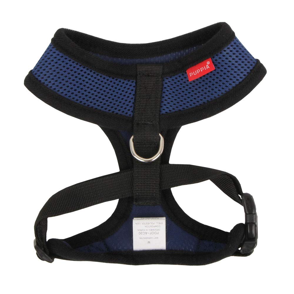 Puppia Soft Dog Harness No Choke Over-The-Head Triple Layered Breathable Mesh Adjustable Chest Belt And Quick-Release Buckle, Royal Blue, Xx-Large