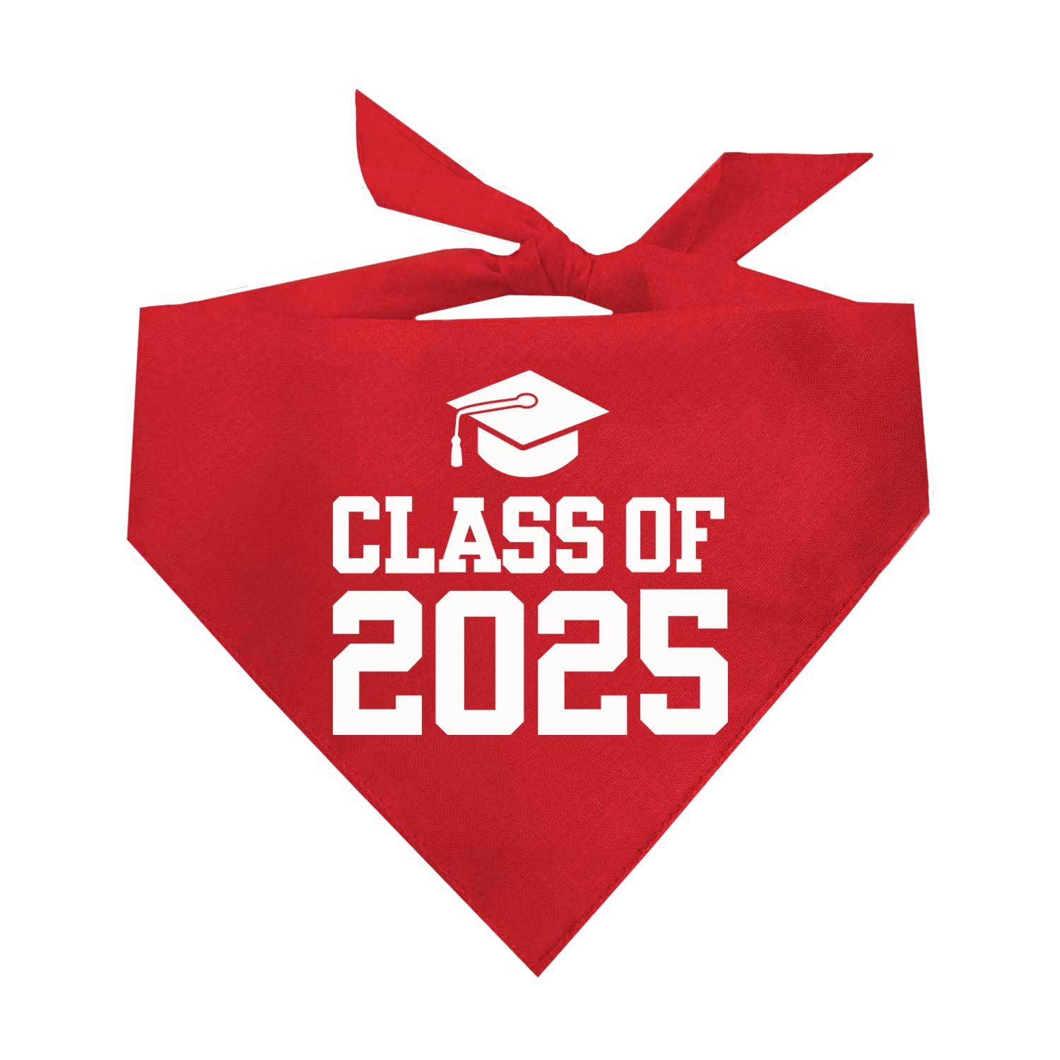 Class Of 2025 Dog Bandana | 100% Cotton Triangle | School Graduation Ceremony Party | Mom Dad Graduating Prop | 644 Red, One Siz
