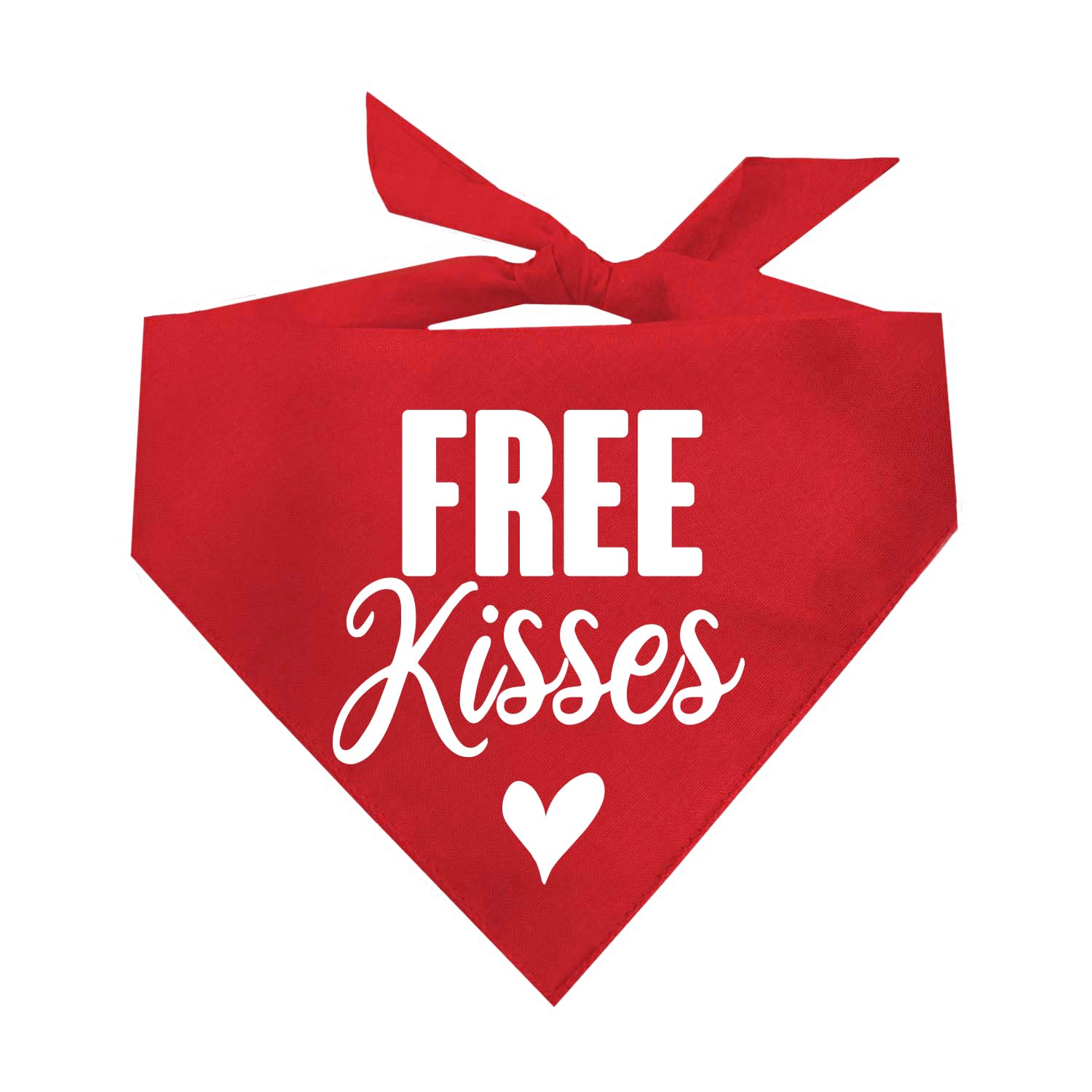 Free Kisses With Heart Valentine'S Day Dog Bandana (Red, Xs 196)