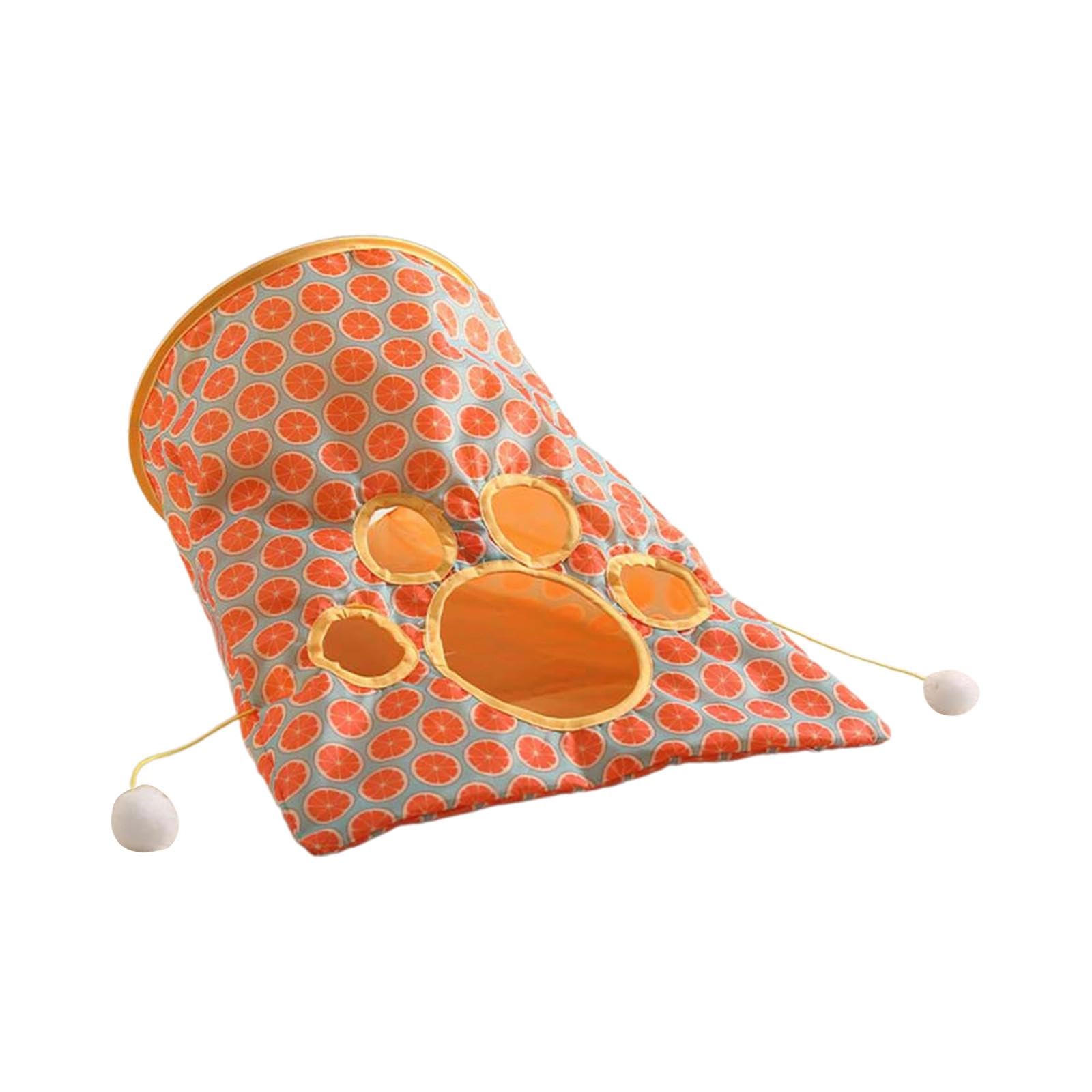Enakshi Foldable Interactive Cat Drill Bag Tube Tunnel Bored Cat Pet Toys For Kitten Orange|Pet Supplies | Cat Supplies | Toys