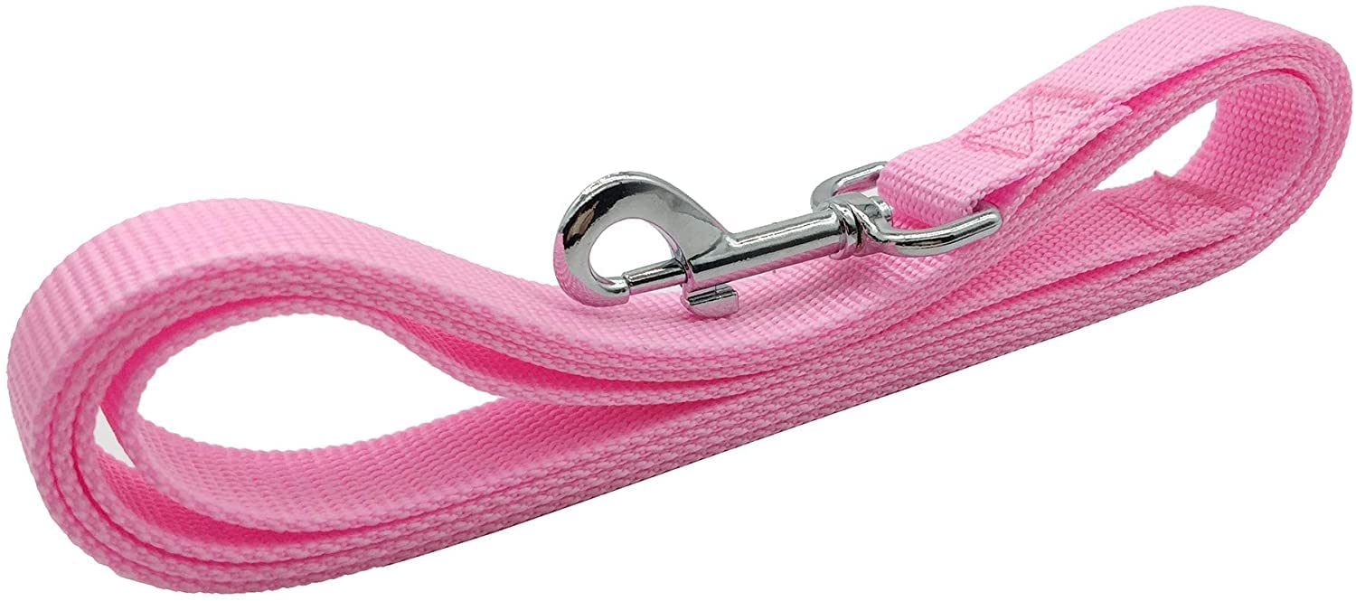 Taian 4Ft/5Ft/6Ft Strong Dog Leash, Nylon Dog Leashes For Small Medium Large Dogs (5/8 In X 5 Ft, Pink)