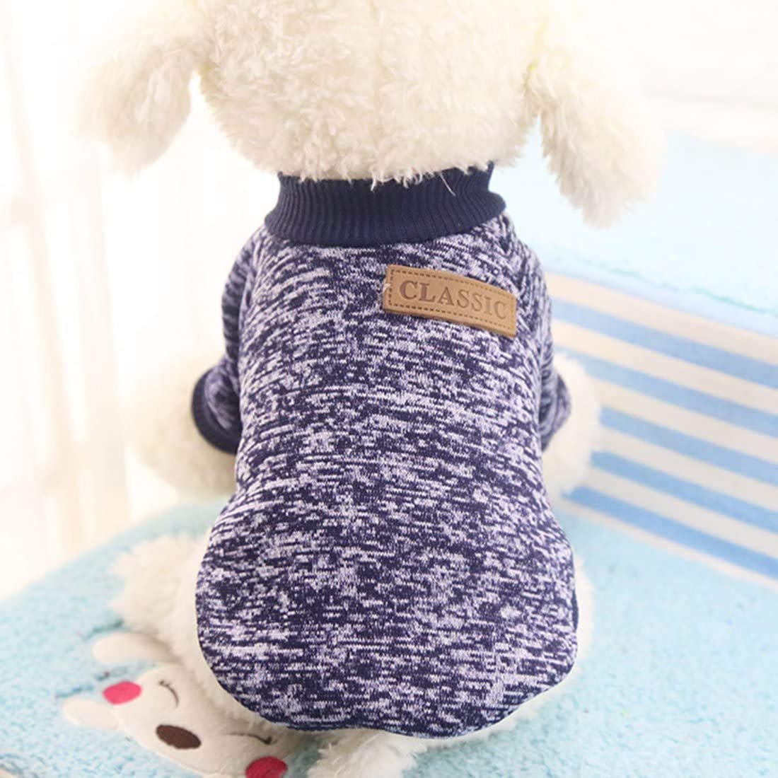 Idepet Pet Dog Classic Knitwear Sweater Fleece Coat Thickening Warm Pup Dogs Shirt Winter Pet Dog Clothes Puppy Customes Clothin