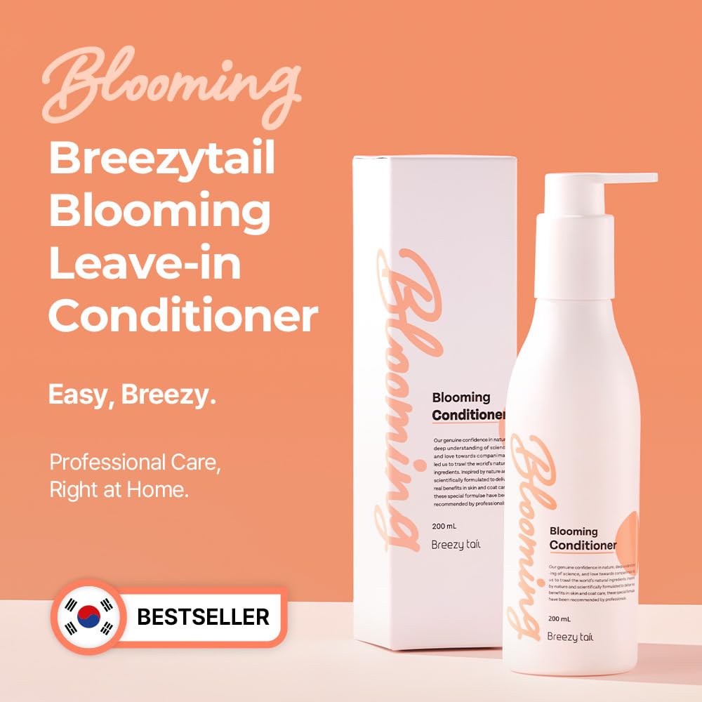 Breezytail Blooming Dog Leave-In Conditioner, Loved By Top Korean Groomers, Adds Volume And Shine - Easy Breezy, Signature Bloom
