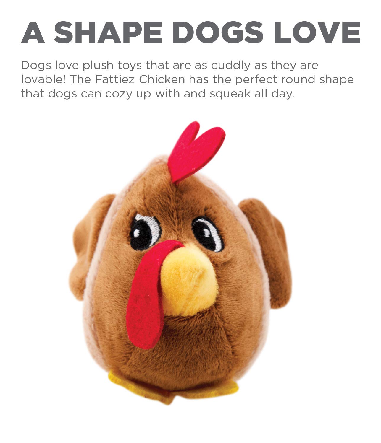 Outward Hound Fattiez Chicken Plush Squeaky Dog Toy, XS