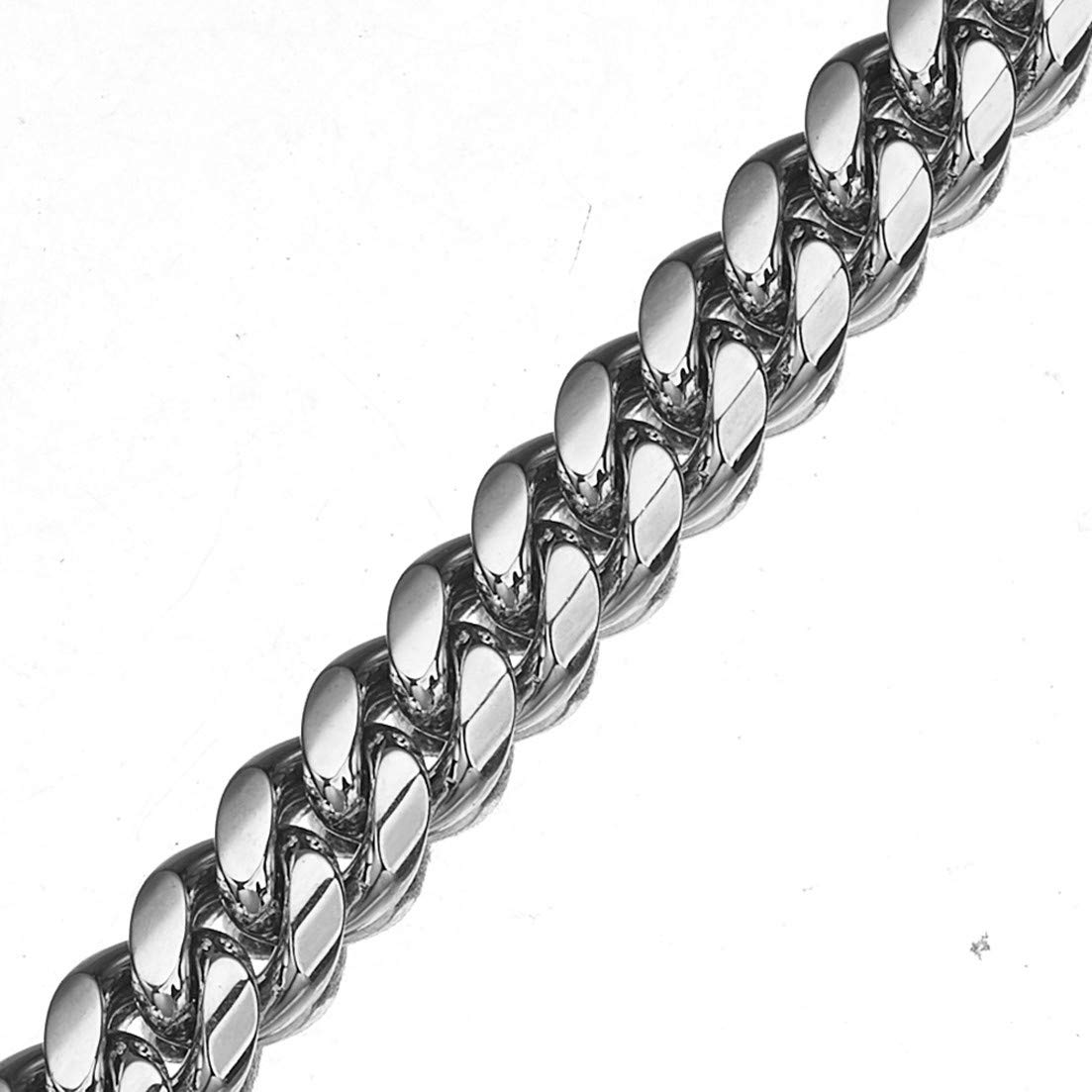 Aiyidi Heavy Duty Stainless Steel Dog Chain Leash, 3FT/4FT/5FT Cuban Link Metal Dog Leashes, for Large Medium Small Dogs, with G