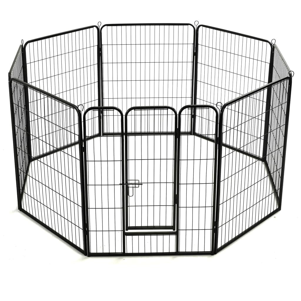 Vidaxl Dog Playpen 8 Panels Steel 31.5''X39.4'' Black