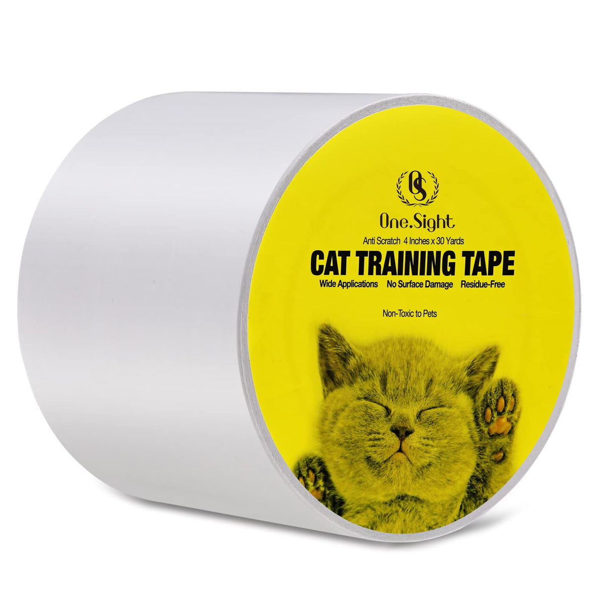 One Sight Cat Scratch Furniture Protector, 4 Inches X 30 Yards, Couch Protector For Cats, Cat Scratch Deterrent For Furniture, Double Sided Tape Anti Cat Scratch Protector Cat Training Tape For Sofa