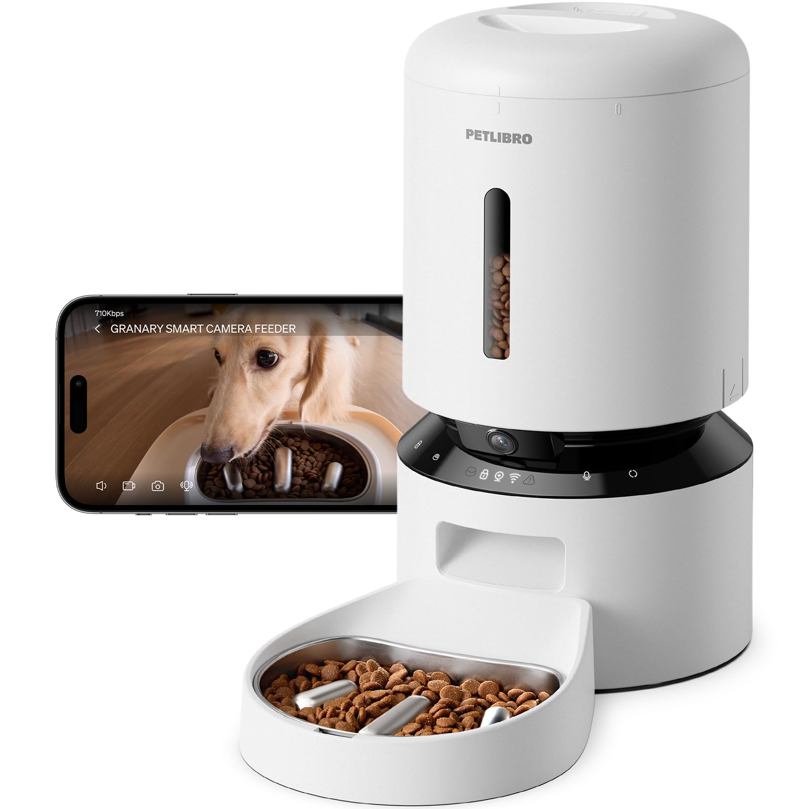 PETLIBRO Automatic Cat Feeder with Camera, Auto Pet Food Dispenser Slow Feeder Dog Bowl 1080P HD Video with Night Vision 5G WiFi