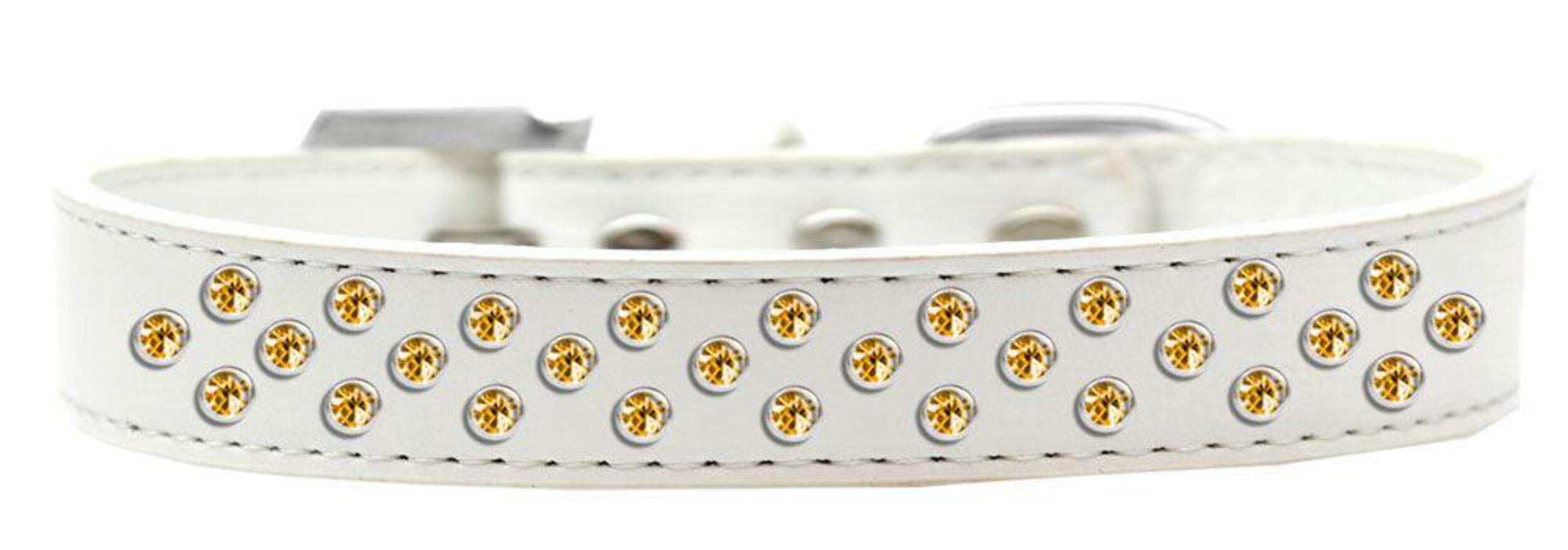 Mirage Pet Products Sprinkles Dog Collar with Yellow Crystals, Size 14, Black