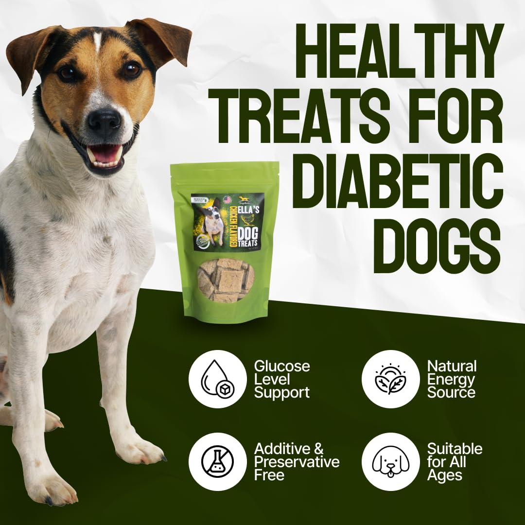 DogaBetix Ellas Diabetic Dog Treats 16 oz - Sweet Potato and Chicken -Low Glycemic Ingredients - Vet Approved - Made in USA by