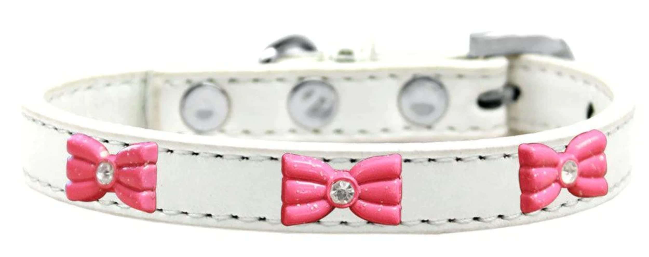 Mirage Pet Products 631-11 LV20 Pink Glitter Bow Widget Dog Collar Lavender, Size 20