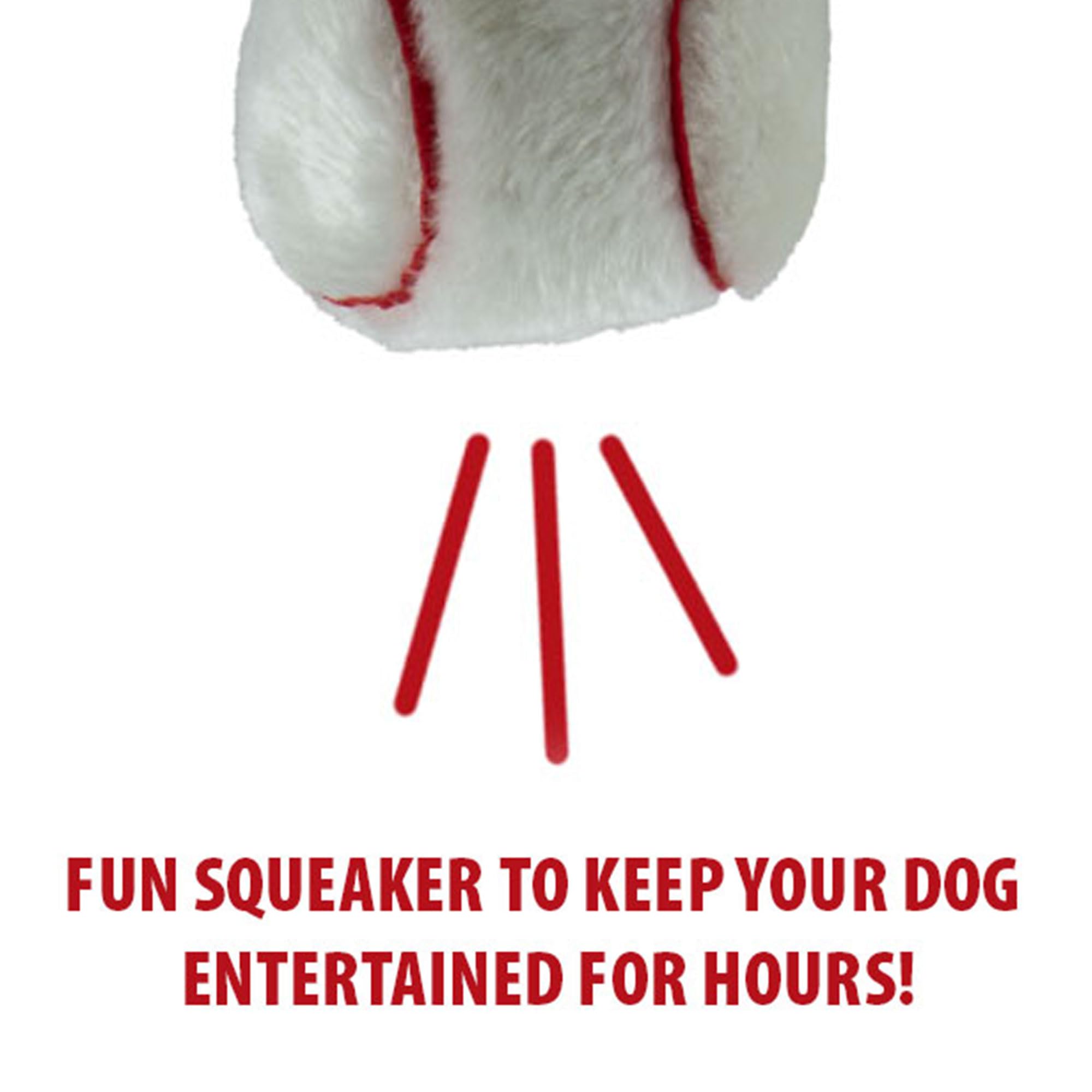 Jeffers Pet Plush Dog Toy With Squeaker, Baseball 4'' - Soft Crinkle Fabric, Safe & Durable, Healthy Fun For Small & Medium Dogs
