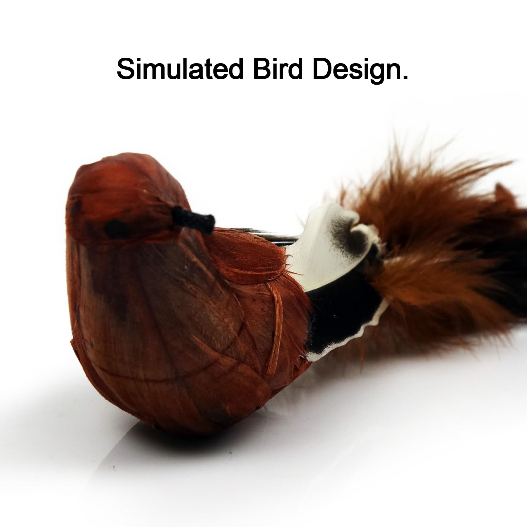 Ttcat 2 Pcs Real Feather Cat Birds Toys Realistic Simulation Birds Toys With Bells For Indoor Cats Kittens.