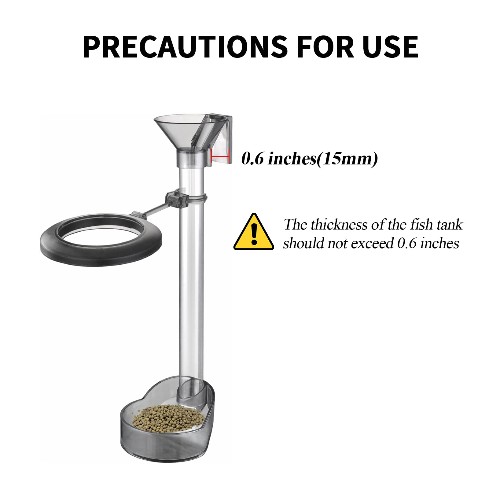 UPETTOOLS Shrimp Feeding Dish Set, Aquarium Fish Feeder Tube Kit Clear Durable Shrimp Feeding Tube with Feeding Ring, Cleaning B
